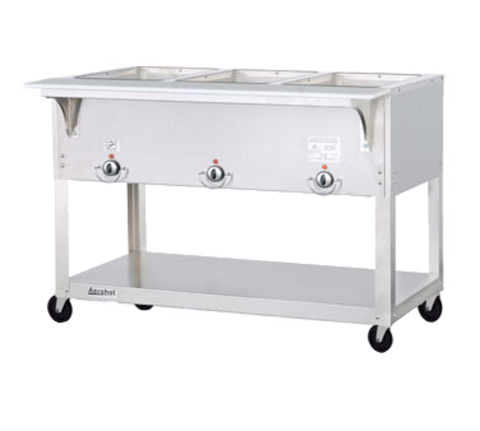 Duke Manufacturing EP303SW Aerohot Portable Electric Steam Table with 3 Sealed Wells and Carving Board