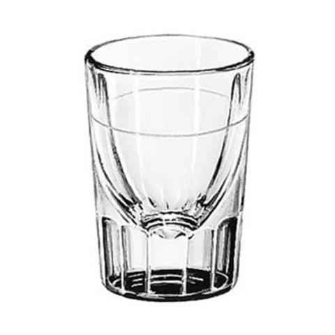 Libbey Glass 5126/A0007 2 oz. Fluted Whiskey Shot Glass with 1 oz. Pour Line