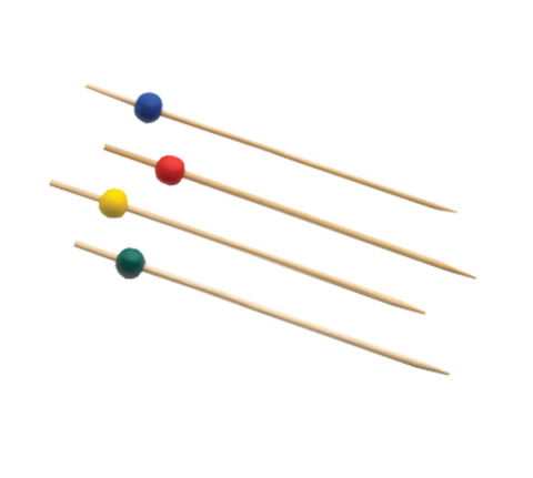 BAMBA35 Tablecraft 3-1/2" Bamboo w/ Assorted Color Ball Picks
