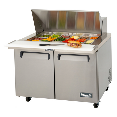 C-SP48-18BT-HC Migali 48" 2 Door Refrigerated Big Top Sandwich Prep Table