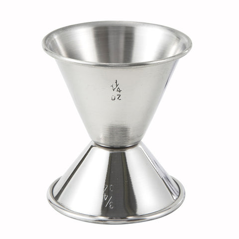 J-2 Winco 3/4 Oz. x 1-1/4 Oz. Stainless Steel Double Jigger-WINCO