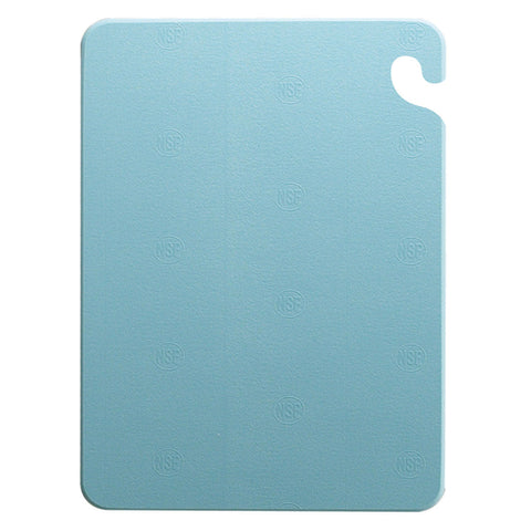 CB121812BL CFS Brands 12" x 18" x 1/2" Cut-N-Carry Blue Cutting Board w/ Hook