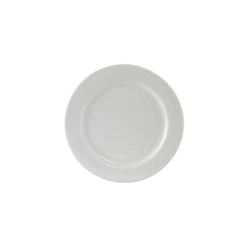 Tuxton China ALA-062 Alaska 6.25" Wide Rim Rolled Edge Porcelain White China Plate