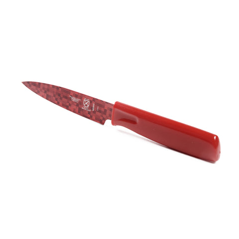 Mercer Culinary M33912B 4" Red Non-Stick Paring Knife with Sheath