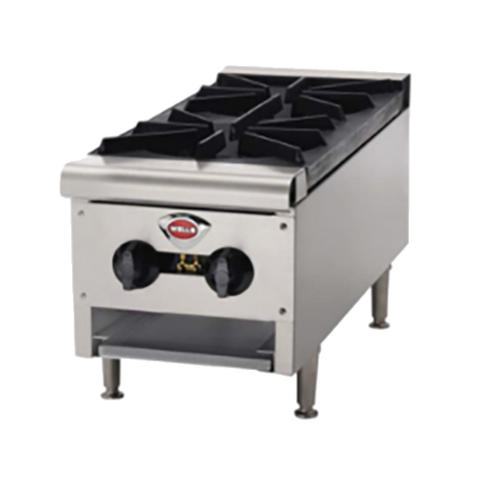 HDHP-1230G Wells Natural Gas Heavy-Duty 2-Burner Countertop Hot Plate