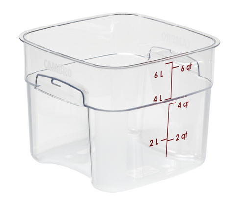 Cambro 6SFSPROCW135 CamSquares FreshPro 6 Qt. Clear Square Polycarbonate Food Storage Container