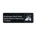 SGN-322 Winco 3" x 9" "Employee Wash" Sign-WINCO