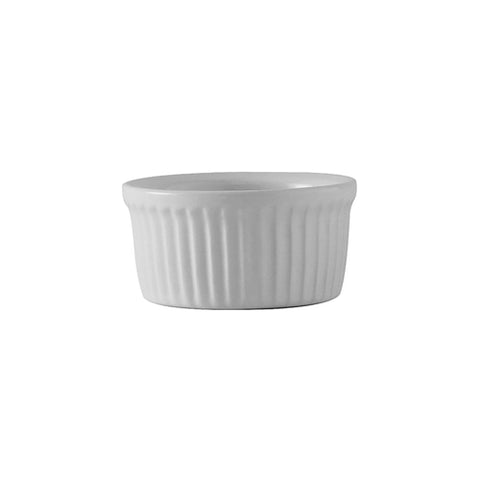 Tuxton China BWX-0352 3.5 oz. White Fluted China Ramekin