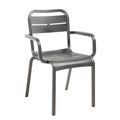 UT115002 Grosfillex Cannes Stacking Armchair, Charcoal-Grosfillex