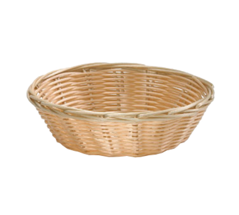 TableCraft Products 1177W 7" Round Hand-Woven Polypropylene Basket