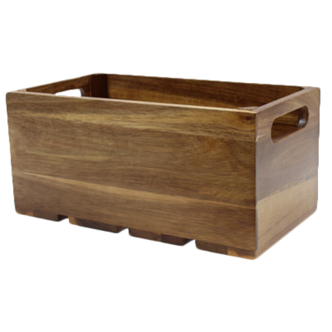 TableCraft Products CRATE116 Acacia Wood Full Size Gastronorm Display Crate
