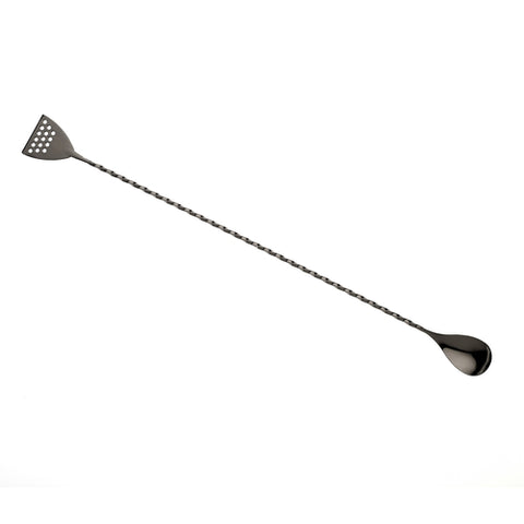 Mercer Culinary M37072BK Barfly Bar Spoon 15-3/4" Gun Metal Black Plated Strainer End