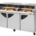 TST-72SD-30-N-DS Turbo Air 73" 3 Door Mega Top Sandwich/Salad Prep Table w/ Dual Sided Lids-Turbo Air