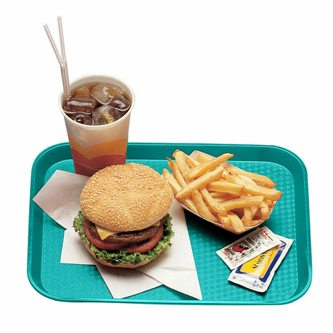 Cambro 1014FF414 10" x 14" Teal Customizable Fast Food Tray