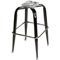 SL2133-BOTTOM Oak Street Black Replacement Bar Stool Frame w/ Single Chrome Ring Base-OAK STREET MANUFACTURING