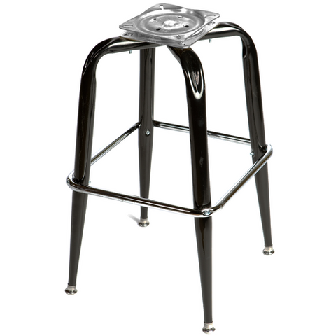 SL2133-BOTTOM Oak Street Black Replacement Bar Stool Frame w/ Single Chrome Ring Base-OAK STREET MANUFACTURING