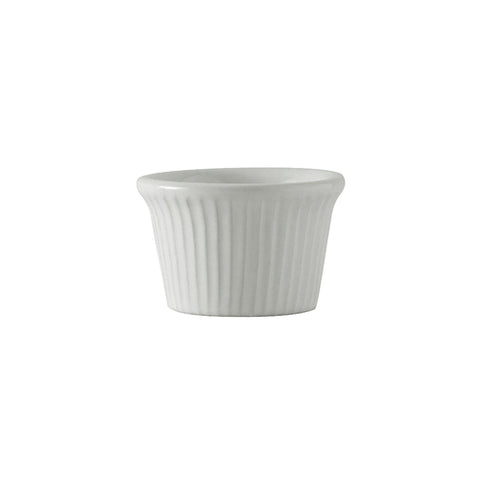 Tuxton China BWX-0152 1.5 oz. White Fluted Vitrified China Ramekin