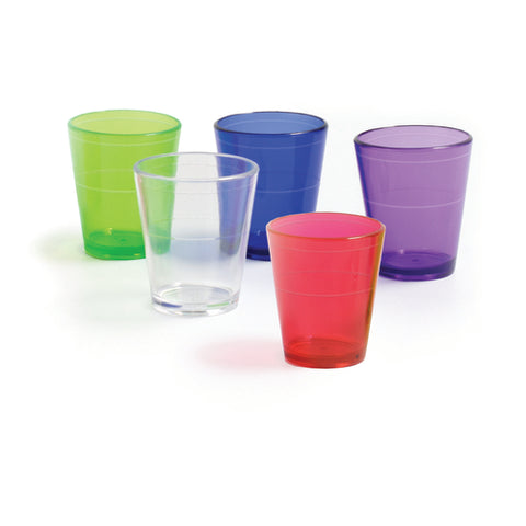 Franmara 8038-BU Acrylic Shot Glass 2 oz. with Lines - Translucent Blue