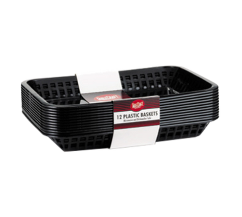 C1079BK Tablecraft 11-3/4" x 8-1/2" x 1-1/2" Black Rectangular Más Grande Basket