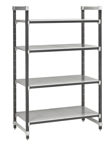 Cambro EXU244872S4480 Camshelving Elements XTRA 4-Shelf Solid Starter Unit 24" x 48" x 72"