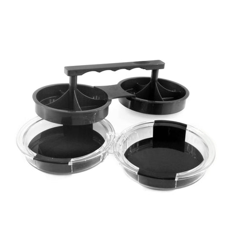 Chef Master 40140Y Mr. Bar-B-Q Double Burger Press - Plastic Handheld Double Patty Press