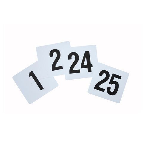 Winco TBN-25 Plastic Table Numbers Set 1-25, 4" x 3-3/4"