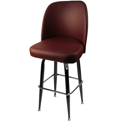 SL2133-WINE Oak Street Wine Swivel Bar Stool w/ Single Chrome Ring & Bucket Seat