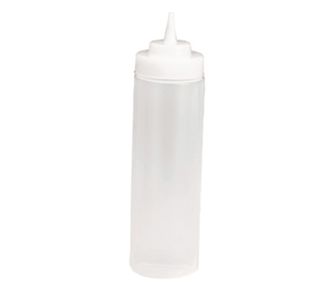 Tablecraft Products 11253C Widemouth 12 oz. Clear Squeeze Bottle with Standard TipTop