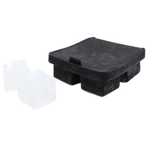 Tablecraft Products BSCT2 4-Section Black Silicone Ice Cube Tray