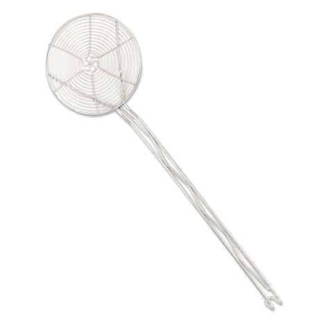 Browne USA Foodservice 1306 - 6" Nickel-Plated Spiral Wire Skimmer with Hooked Handle
