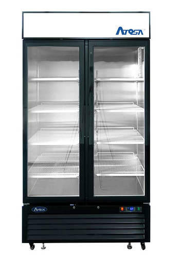 Atosa USA MCF8732GR 39.50'' 28.5 cu. ft. 2 Section Black Glass Door Merchandiser Freezer