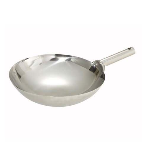 Winco WOK-16W 16" Stainless Steel Chinese Wok with Welded Handle