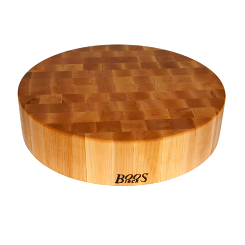 CCB18-R John Boos 18" x 4" Thick Round Maple Chinese Chopping Block