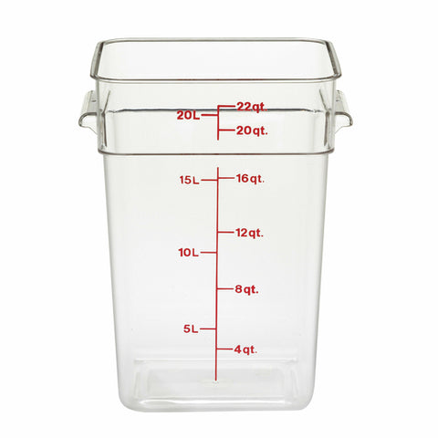 Cambro 22SFSCW135 CamSquares Classic 22 Qt. Clear Square Polycarbonate Food Storage Container