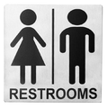B12 Tablecraft 5" x 5" Stainless Steel Men/Women Restroom Symbol Sign-Tablecraft Products