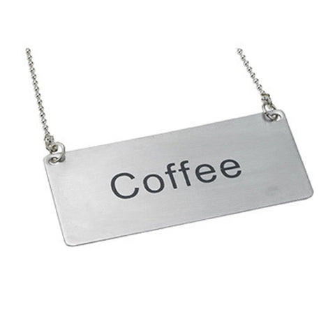 Winco SGN-203 Stainless Steel Coffee Beverage Chain Sign