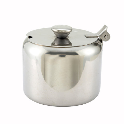Winco T-710 10 oz. Stainless Steel Sugar Can with Notched Cover