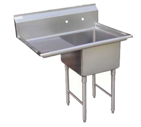 GSW USA SE18181L24 One Compartment Sink with Left Drainboard, 45-1/8"W x 24"D x 45"H