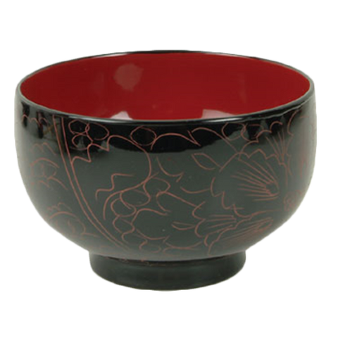 45-3 Thunder Group 9 Oz. Wood Miso Melamine Soup/Rice Bowl-Thunder Group