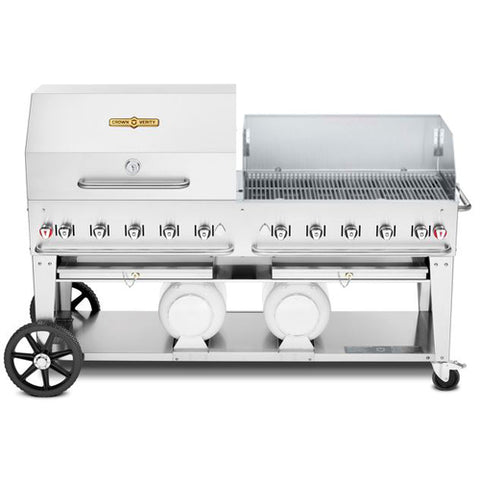 CV-CCB-72RWP Crown Verity 72" Club Series Grill Includes Roll Domes, Wind Guards, LP