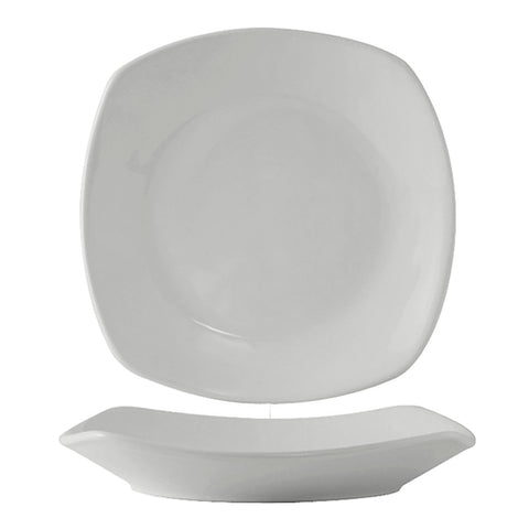 Tuxton China BWH-105J White Square Coupe Pasta Plate, 10.5"