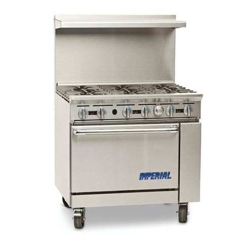 IR-6-C Imperial 36" 6-Burner Gas Range w/ Convection Oven