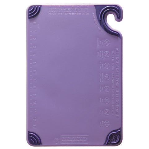 CBG121812PR CFS Brands 12" x 18" x 1/2" Saf-T-Grip Allergen Saf-T-Zone Purple Cutting Board-CFS Brands