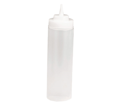 Tablecraft Products 12463C 24 oz Clear Widemouth Squeeze Bottle with Standard TipTop
