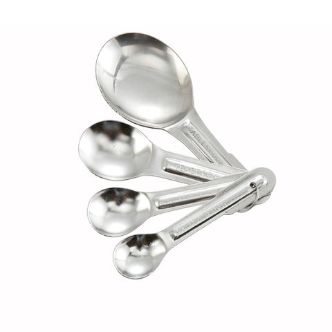 Winco MSP-4P 4-Piece Economy Stainless Steel Measuring Spoon Set