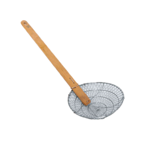 SLSKR012 Thunder Group 12" Stainless Steel Skimmer w/ Bamboo Handle