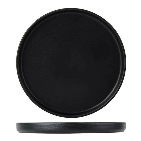 VBAS082 Tuxton Matte Black 8 1/4" Straight-Sided China Plate