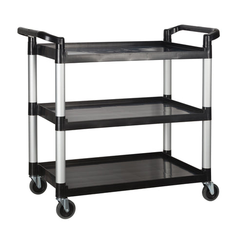 UC-3019K Winco 40" Black 3-Tier Utility Cart