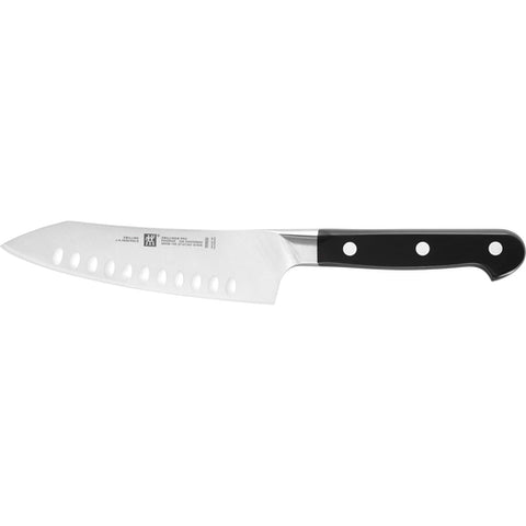 Zwilling 1002862 Pro 5.5-inch Rocking Santoku Knife with Hollow Edge and Black Handle