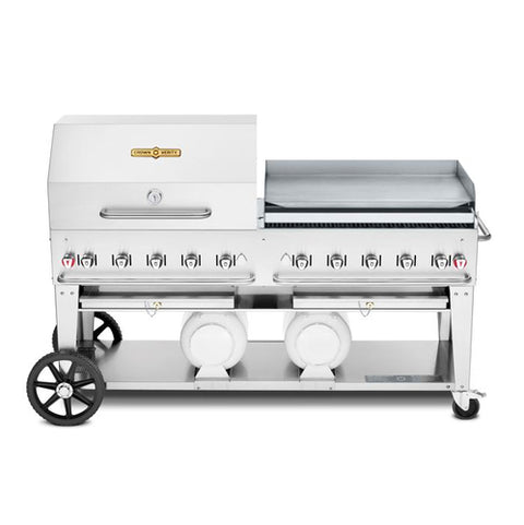 CV-CCB-72RGP Crown Verity 72" Club Series Grill Includes Roll Dome, Pro Griddle, LP